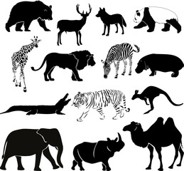 Set of African animals