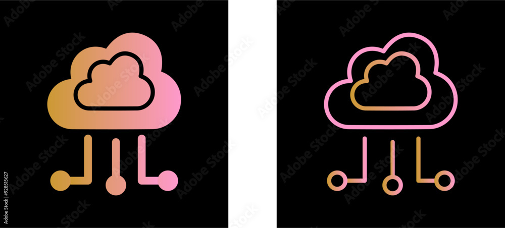 Poster cloud vector icon