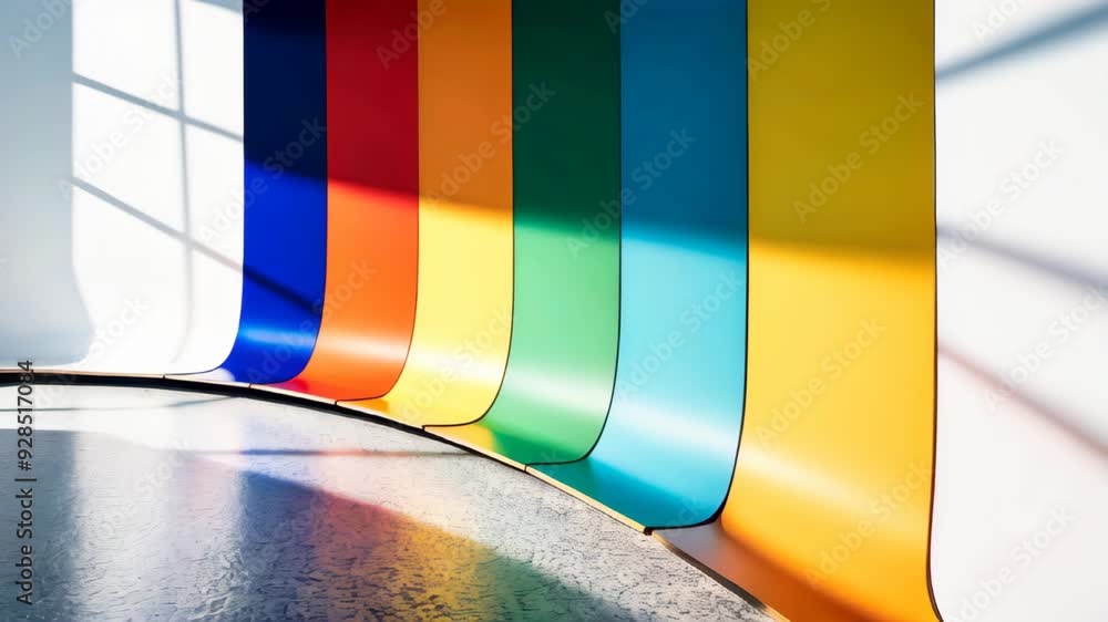 Poster abstract design with gradient colored shapes