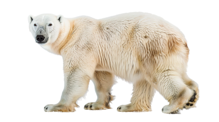 Polar bear isolated on transparent background, PNG