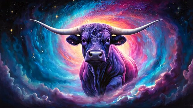 Fantasy Taurus constellation as a cosmic bull