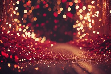 Red Sparkles on Black Background