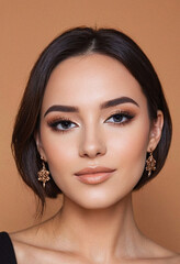 Fototapeta premium Elegant woman with stylish makeup