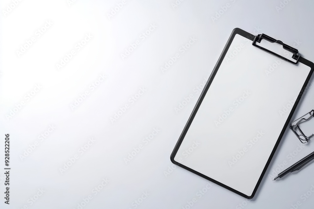 Aufkleber in this mockup, there is a blank list on a black tablet with a keyboard and a green plant in a vase.