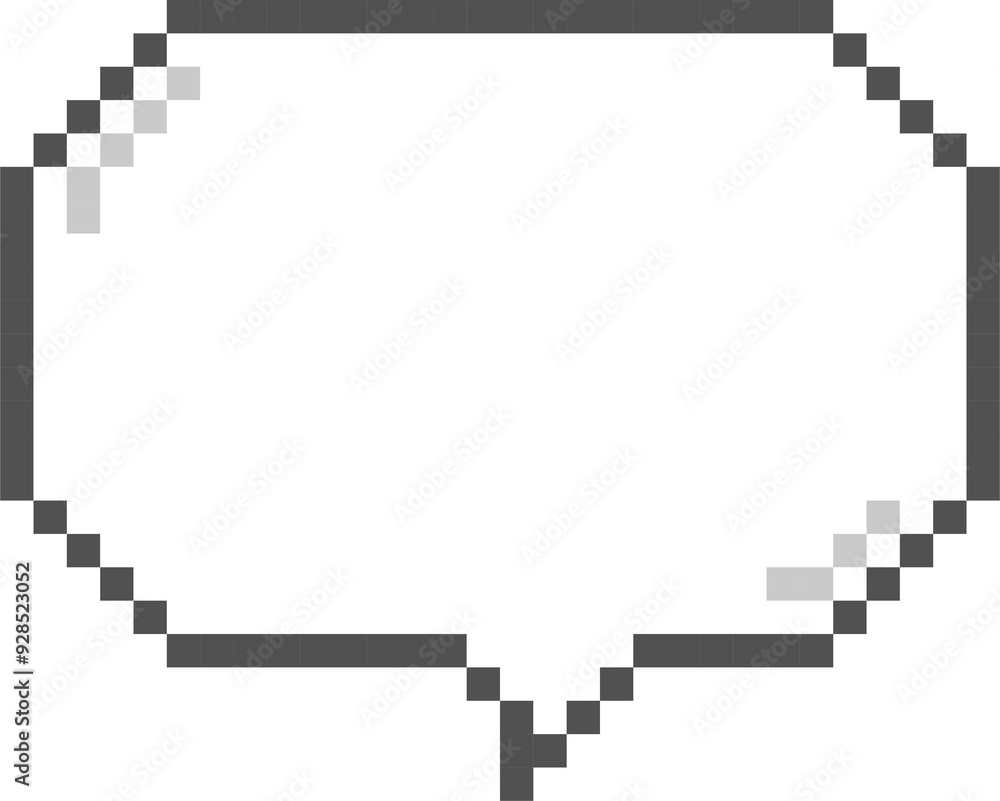 Poster 8bit retro game pixel art speech bubble balloon icon sticker memo keyword planner text box banner, f