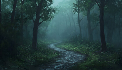 Obraz premium rainy day scene wallpaper