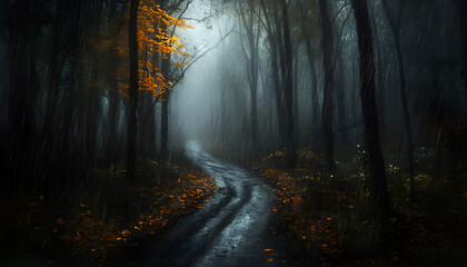 Obraz premium rainy day scene wallpaper