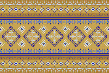 Ethnic pattern seamless pixel art for Fabric geometric ethnic pattern seamless,Pixel pattern art wallpaper Background, Design for fabric, curtain, carpet ,geometry seamless pattern art illustration