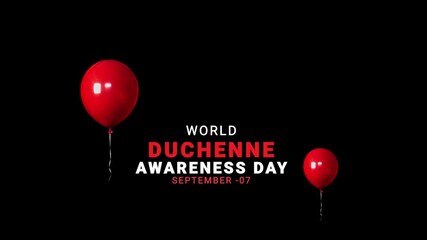 World Duchenne awareness day. red color balloon motion.