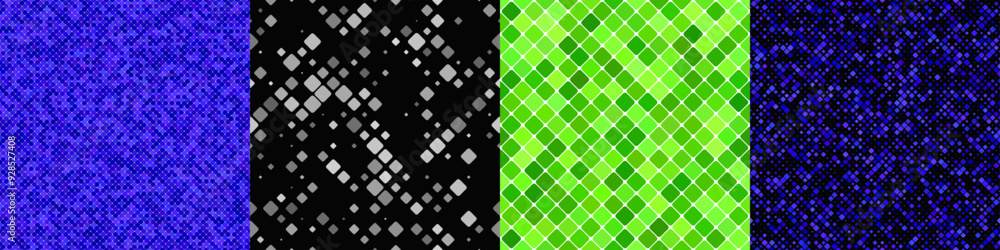Poster seamless geometrical diagonal square pattern set