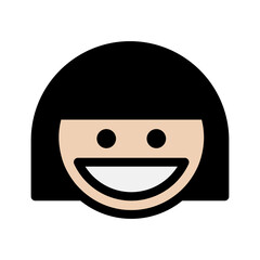 Smiling woman face icon