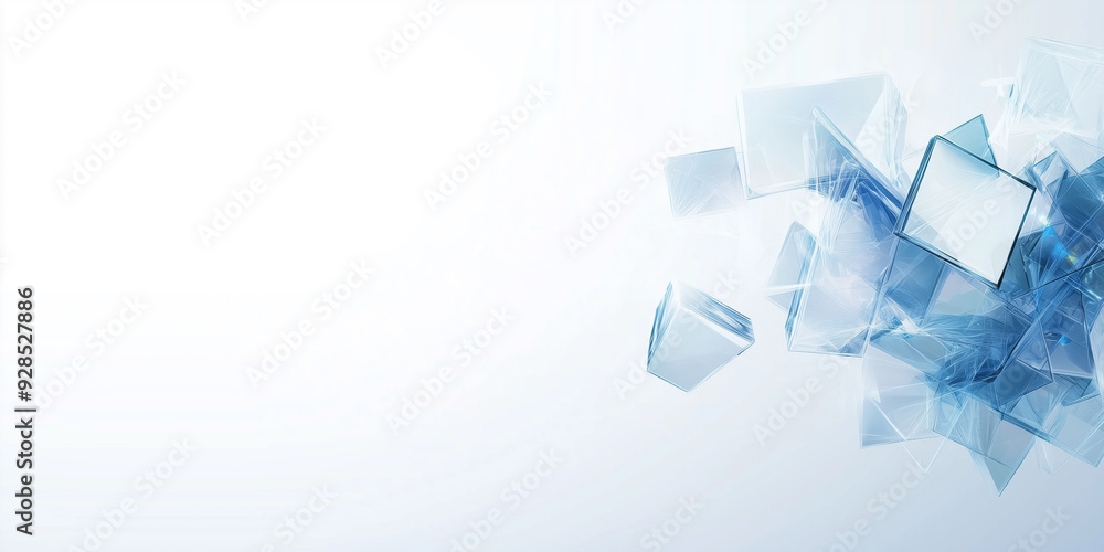 Poster geometric shapes appear to float in space copy space
