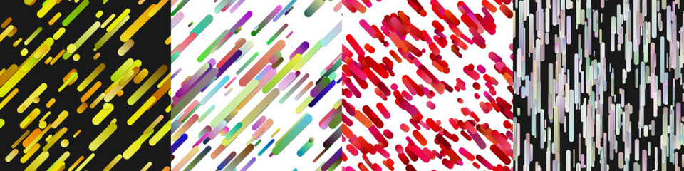 Seamless gradient stripe background set