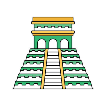 recommend clip art: Ancient Mayan pyramid in Mexico, ready to use icon of chichen itza in mexico