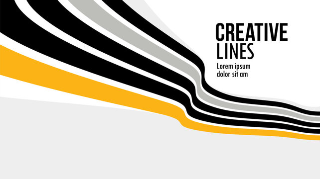 3D lines in motion vector abstract background, creative and dimensional curved stripes dynamic composition, motion and technology.