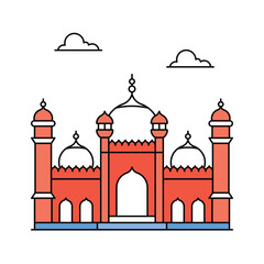 Badshahi mosque, grand mosque in lahore pakistan, mughal architecture