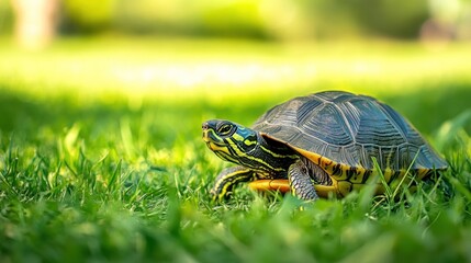 Turtle in Green Grass