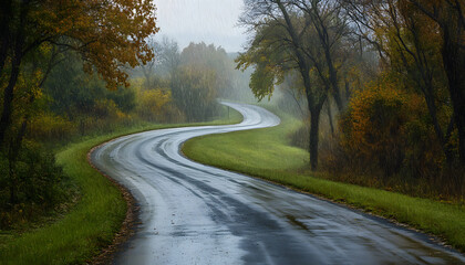 Fototapeta premium rainy day scene wallpaper