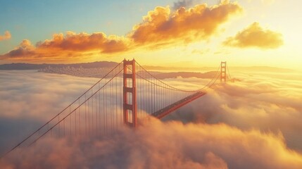 Obraz premium Golden Gate Bridge above the Clouds