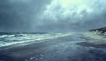 Naklejka premium rainy day scene wallpaper