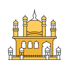 Sacred Sikh temple in Amritsar, golden temple of amritsar vector design