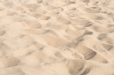 Sand Texture Background, Beach sand with natural wave pattern,Top view Island,Seascape or Desert Dunes with Copy space for Summer product present,Travel advertising banner