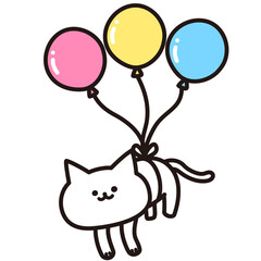 加工ok　ねこ素材No.264 風船