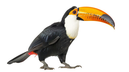 Toucan hornbill bird isolated on transparent background, PNG
