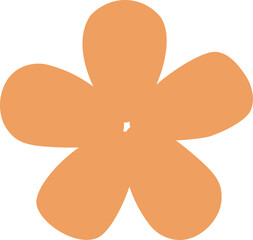 Orange flower icon. Flat style.