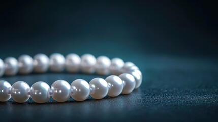 Pearl Necklace on a Dark Background