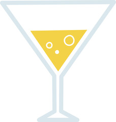Cocktail icon. Flat style. Vacation sign.