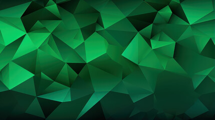 Fototapeta premium Geometric pattern. Gem-like, crystal structure, mosaic and modern look. Abstract green background with triangles.