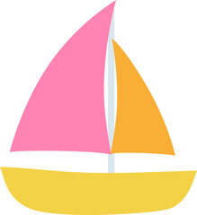 Sailboat icon. Summer symbol. Flat style.