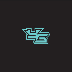 YG letter sporty and bold concept blue esport dynamic gaming monogram logo