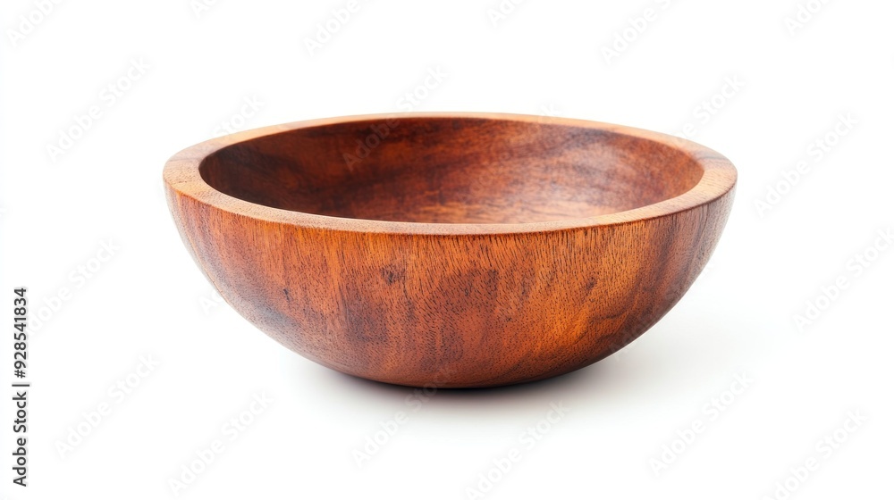 Wall mural Wooden Bowl Isolated on White Background