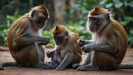 Obraz premium group of monkeys in forest