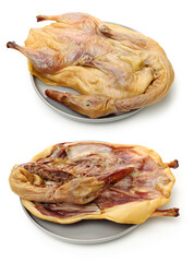 Chinese Waxed Salted Duck on white background