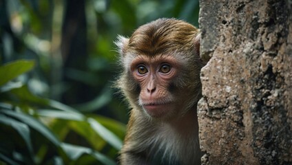 A mischievous monkey