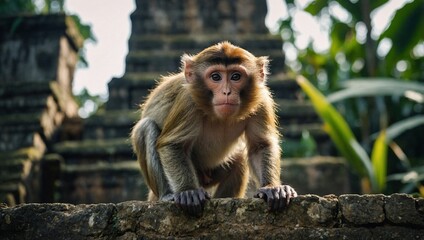 A mischievous monkey