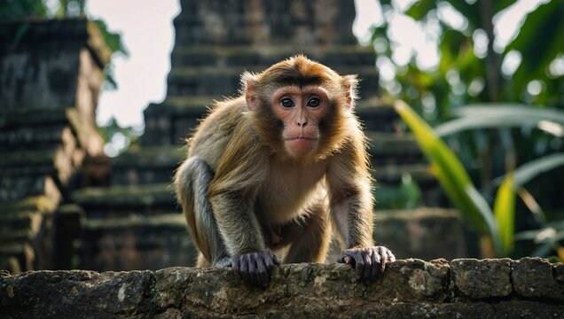A mischievous monkey