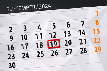 Calendar 2024, deadline, day, month, page, organizer, date, September, thursday, number 19