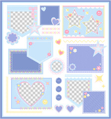 Set of Y2K Denim Patch and Frame