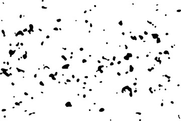 Black grunge Distressed texture Transparent Background, design element Gritty effect.