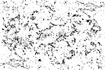 Black grunge Distressed texture Transparent Background, design element Gritty effect.