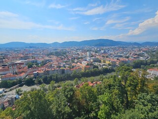 Obraz premium Altstadt, Sehenswürdigkeiten und Panorama von Graz