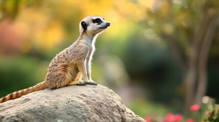Curious Meerkat on a Rock