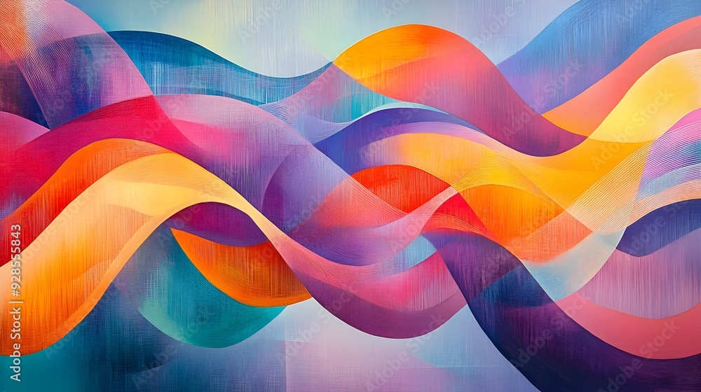 Poster vibrant geometric patterns in dynamic abstract expressionist painting