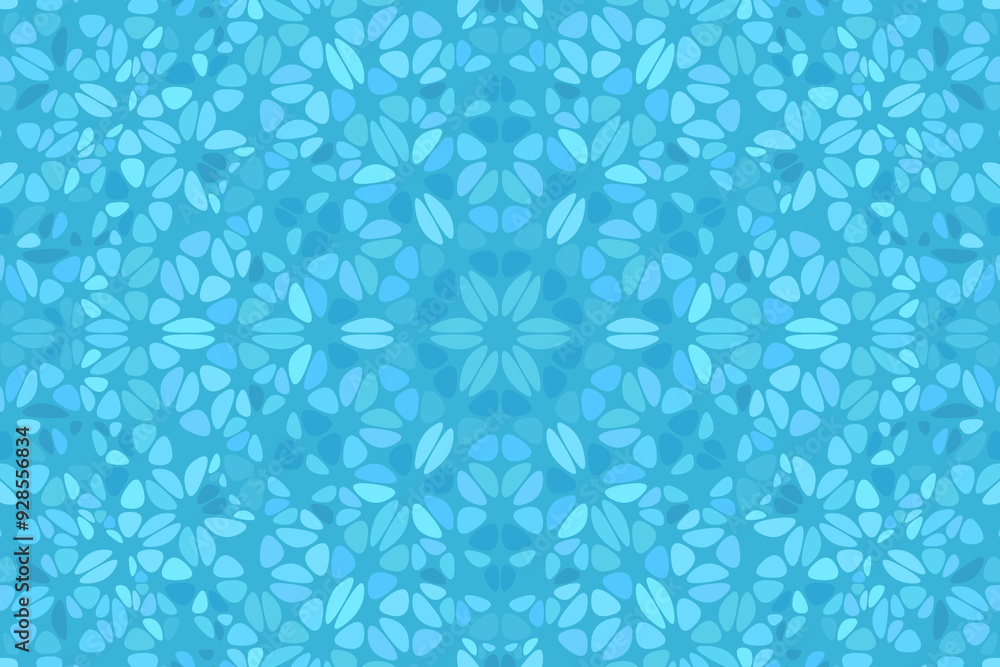 Poster dynamic round mosaic background - floral psychedelic vector design from colorful shapes