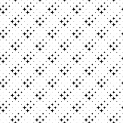 Black and white star pattern background - monochrome abstract vector illustration