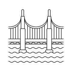 Golden gate bridge vector design in modern style